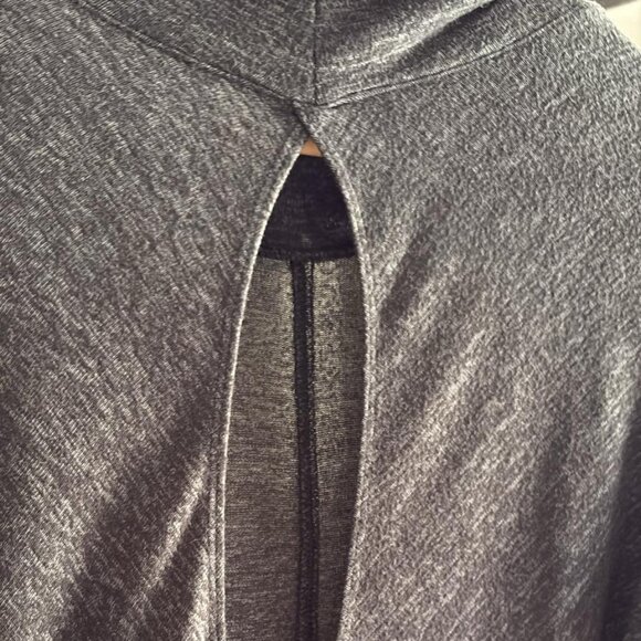 Charcoal Gray Mock Neck Pullover with Keyhole Back - Picture 4 of 5